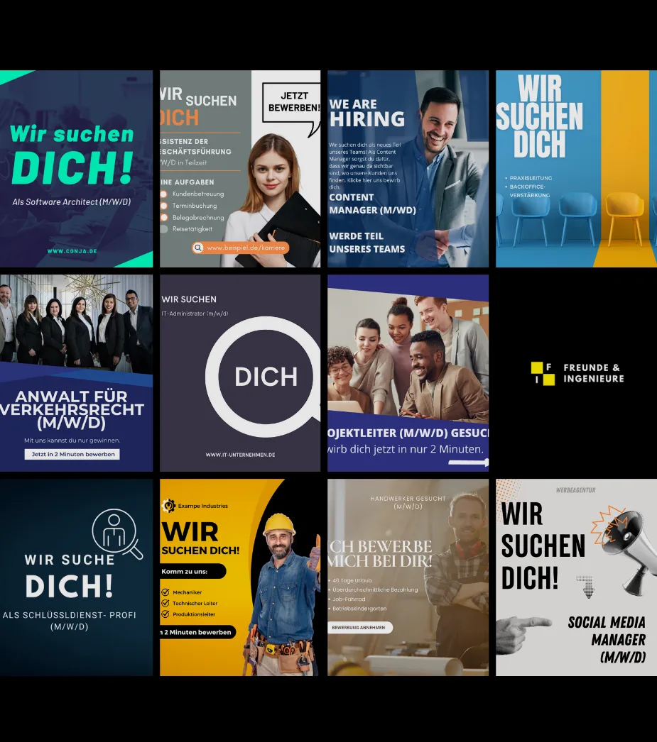 Collage aus Recruiting-Anzeigen